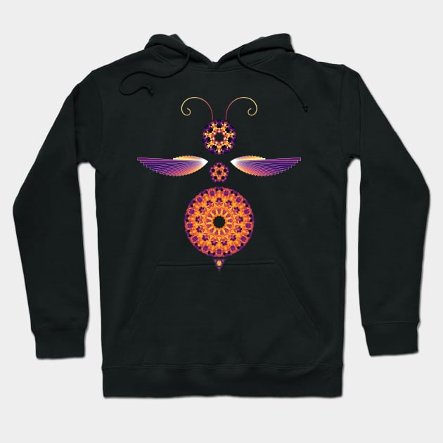 Mandala Honey Bee | Onyx Ruby Citrine Black Red Yellow Black Hoodie by aRtVerse